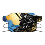 Blue Sky And Golden Sun Samurai Print Car Windshield Snow Cover