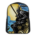 Blue Sky And Golden Sun Samurai Print Casual Backpack