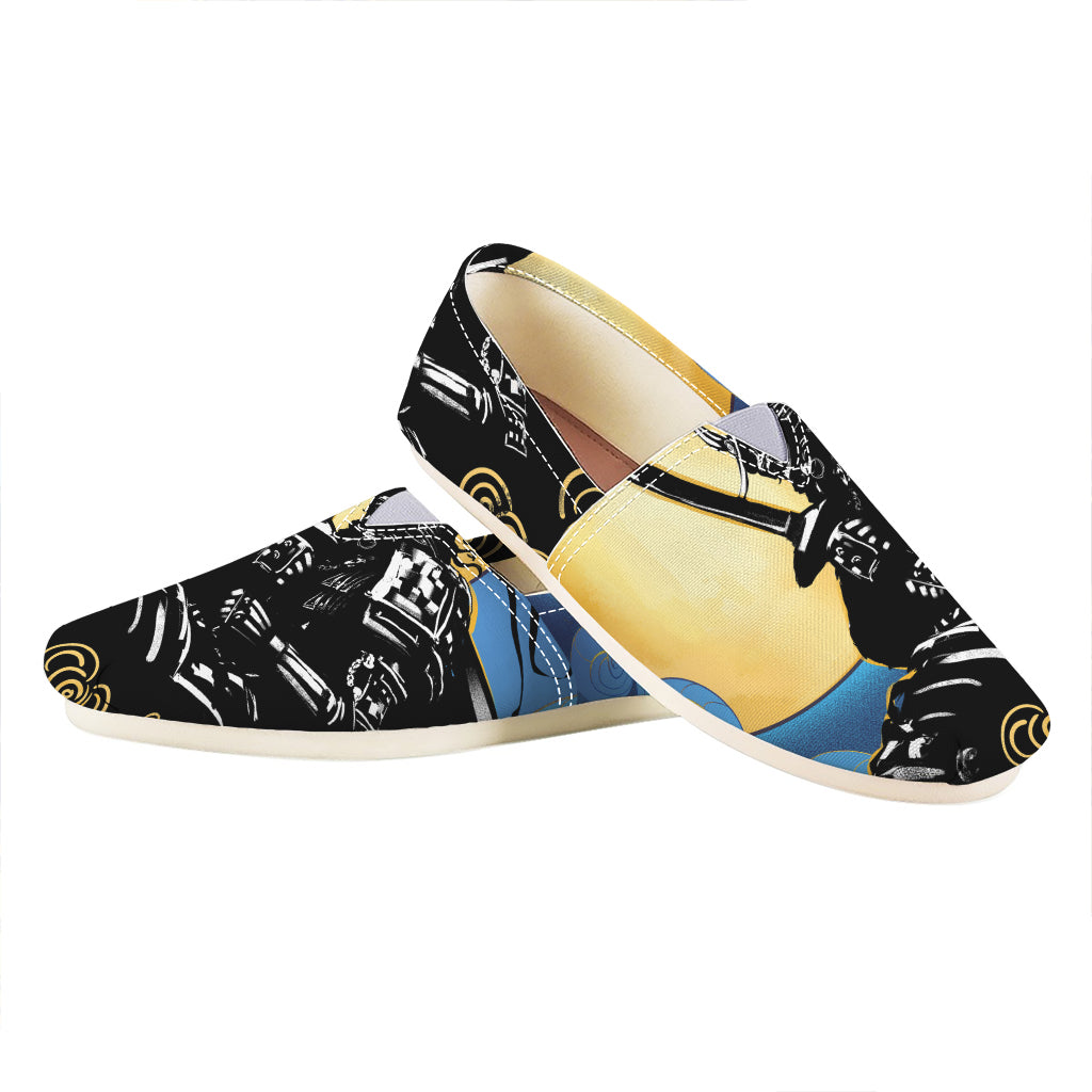 Blue Sky And Golden Sun Samurai Print Casual Shoes