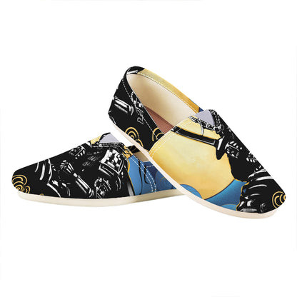 Blue Sky And Golden Sun Samurai Print Casual Shoes