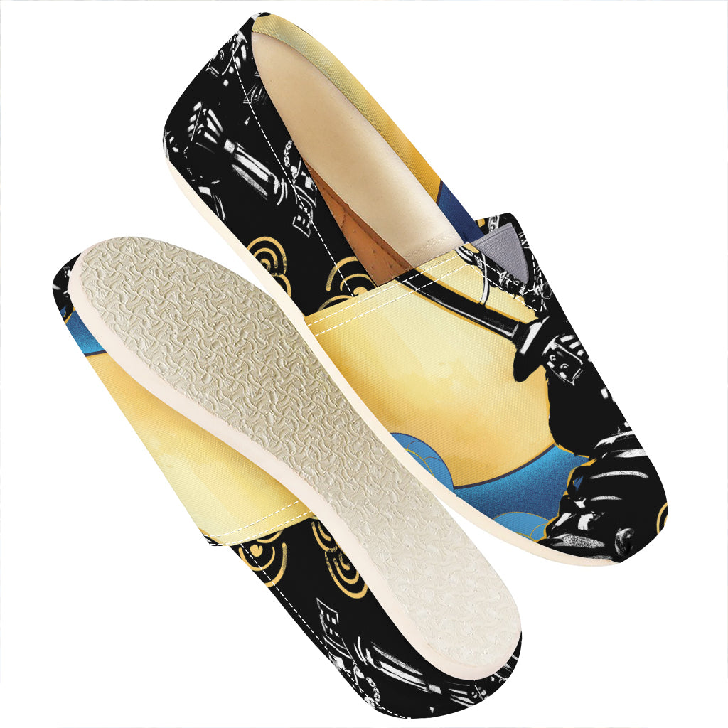 Blue Sky And Golden Sun Samurai Print Casual Shoes