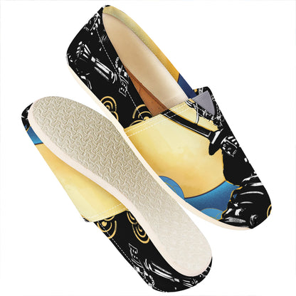 Blue Sky And Golden Sun Samurai Print Casual Shoes