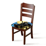 Blue Sky And Golden Sun Samurai Print Chair Cushion Cover