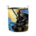 Blue Sky And Golden Sun Samurai Print Collapsible Laundry Basket