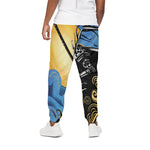 Blue Sky And Golden Sun Samurai Print Cotton Pants