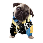 Blue Sky And Golden Sun Samurai Print Dog Zip Up Hoodie