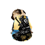 Blue Sky And Golden Sun Samurai Print Dog Zip Up Jacket