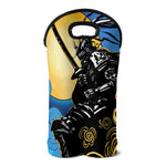 Blue Sky And Golden Sun Samurai Print Double Neoprene Wine Tote