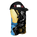 Blue Sky And Golden Sun Samurai Print Double Neoprene Wine Tote