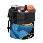 Blue Sky And Golden Sun Samurai Print Drawstring Makeup Bag