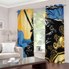 Blue Sky And Golden Sun Samurai Print Extra Wide Grommet Curtains