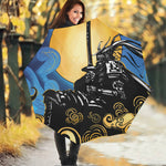 Blue Sky And Golden Sun Samurai Print Foldable Umbrella