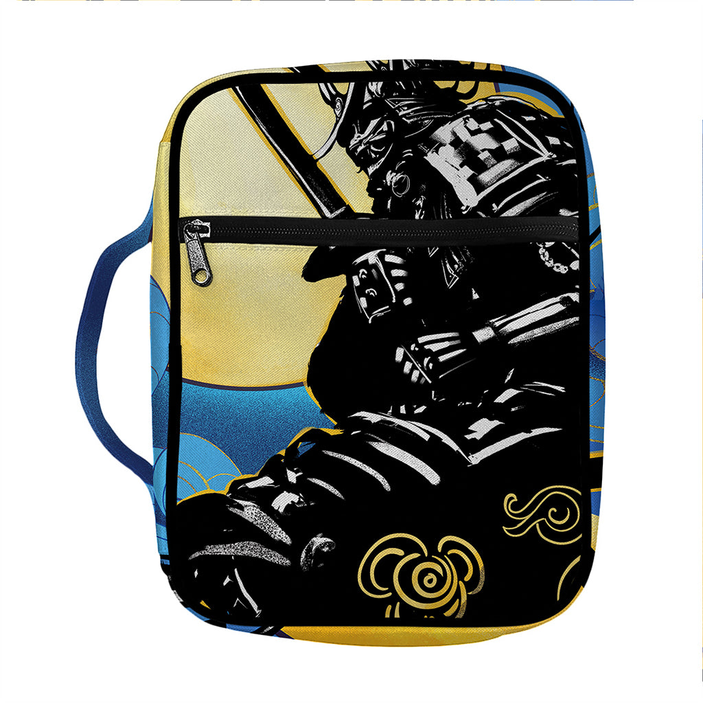 Blue Sky And Golden Sun Samurai Print Front Pocket Bible Bag