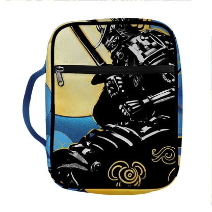 Blue Sky And Golden Sun Samurai Print Front Pocket Bible Bag