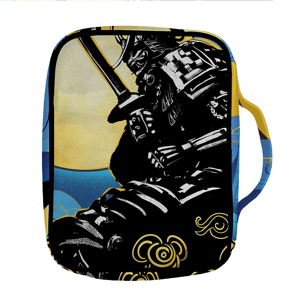 Blue Sky And Golden Sun Samurai Print Front Pocket Bible Bag