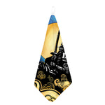Blue Sky And Golden Sun Samurai Print Hand Towel
