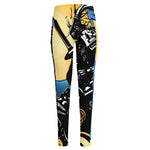 Blue Sky And Golden Sun Samurai Print High-Waisted Pocket Leggings