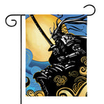 Blue Sky And Golden Sun Samurai Print House Flag