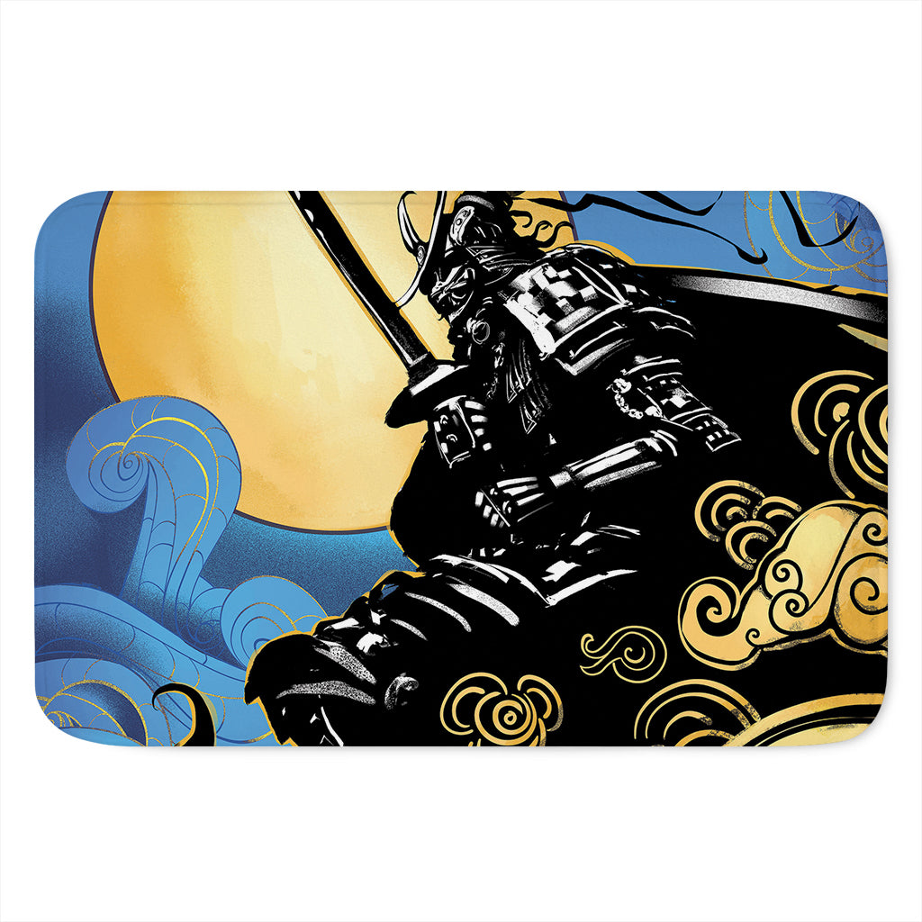 Blue Sky And Golden Sun Samurai Print Indoor Door Mat