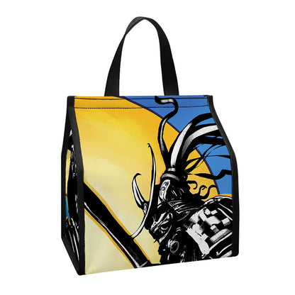 Blue Sky And Golden Sun Samurai Print Insulated Lunch Tote