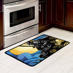 Blue Sky And Golden Sun Samurai Print Kitchen Mat