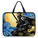 Blue Sky And Golden Sun Samurai Print Laptop Sleeve With Handle