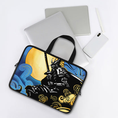 Blue Sky And Golden Sun Samurai Print Laptop Sleeve With Handle