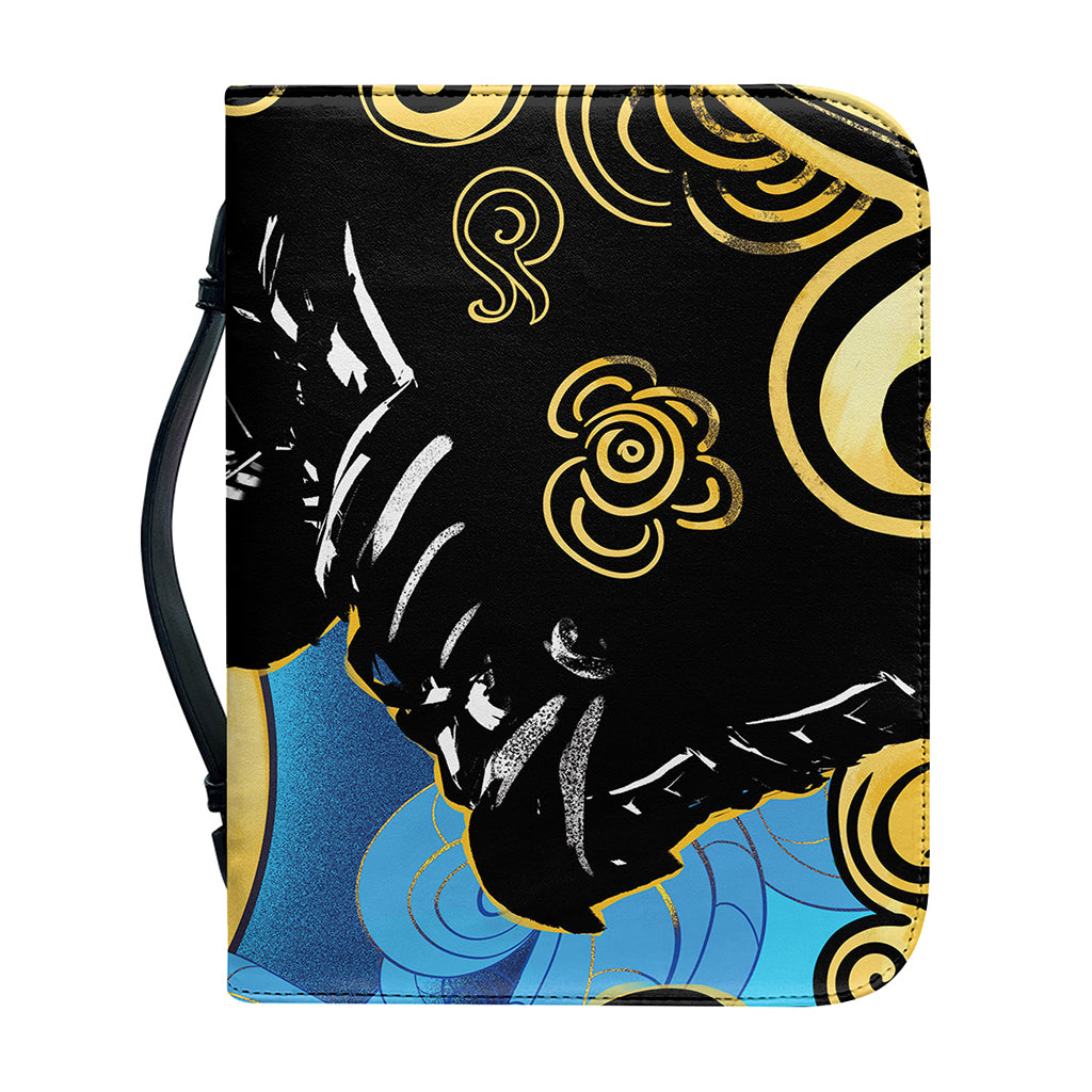 Blue Sky And Golden Sun Samurai Print Leather Bible Cover
