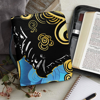 Blue Sky And Golden Sun Samurai Print Leather Bible Cover