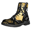 Blue Sky And Golden Sun Samurai Print Lace-Up Boots