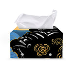 Blue Sky And Golden Sun Samurai Print Leather Tissue Box Cover