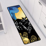 Blue Sky And Golden Sun Samurai Print Long Kitchen Mat