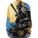 Blue Sky And Golden Sun Samurai Print Long Sleeve Baseball Jersey