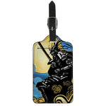 Blue Sky And Golden Sun Samurai Print Luggage Tag