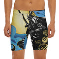 Blue Sky And Golden Sun Samurai Print Men's Long Boxer Briefs