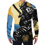 Blue Sky And Golden Sun Samurai Print Men's Long Sleeve T-Shirt