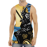 Blue Sky And Golden Sun Samurai Print Men's Muscle Tank Top