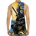 Blue Sky And Golden Sun Samurai Print Men's Muscle Tank Top