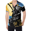 Blue Sky And Golden Sun Samurai Print Men's Shirt