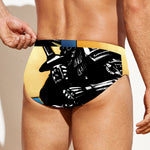Blue Sky And Golden Sun Samurai Print Men's Swim Briefs
