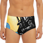 Blue Sky And Golden Sun Samurai Print Men's Triangle Swim Briefs
