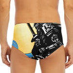 Blue Sky And Golden Sun Samurai Print Men's Triangle Swim Briefs