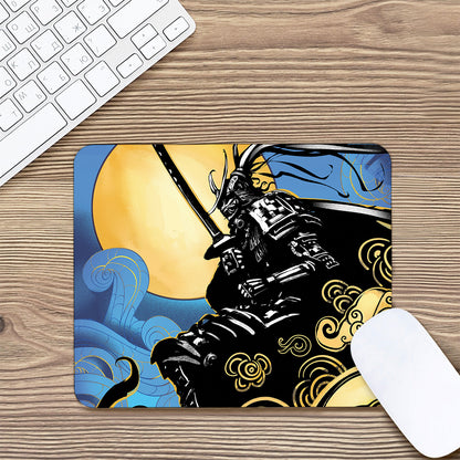 Blue Sky And Golden Sun Samurai Print Mouse Pad