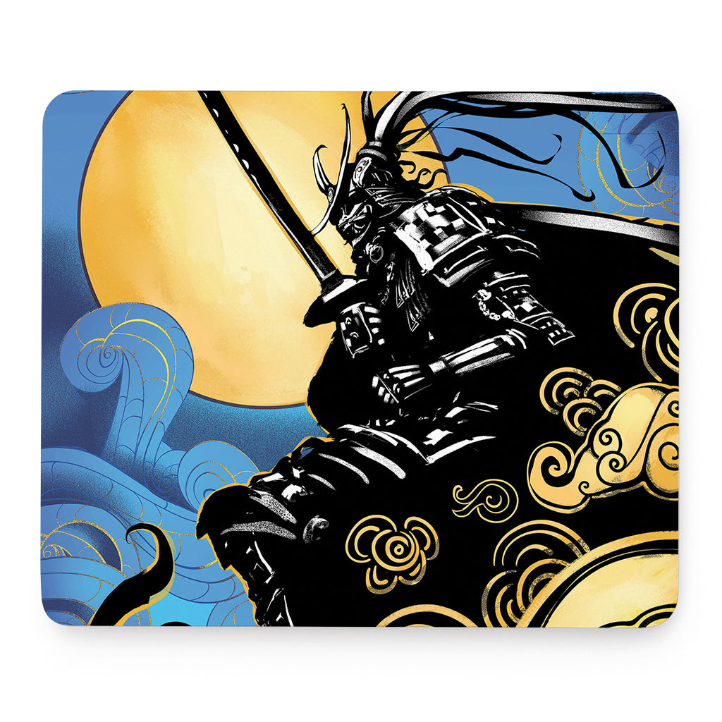 Blue Sky And Golden Sun Samurai Print Mouse Pad