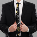 Blue Sky And Golden Sun Samurai Print Necktie