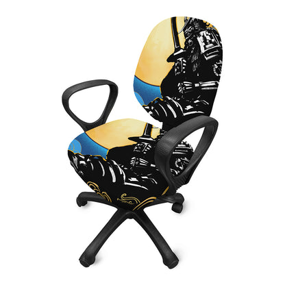 Blue Sky And Golden Sun Samurai Print Office Chair Cover