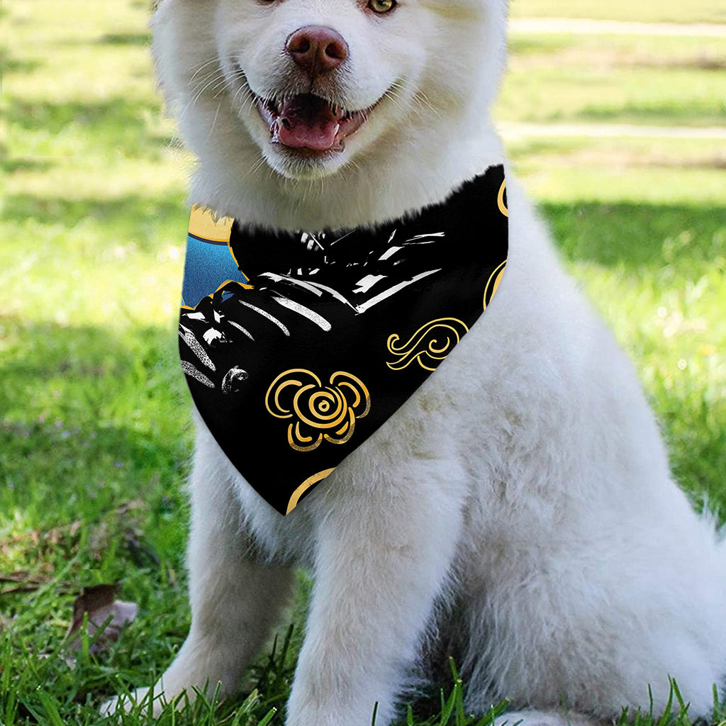 Blue Sky And Golden Sun Samurai Print Over The Collar Dog Bandana