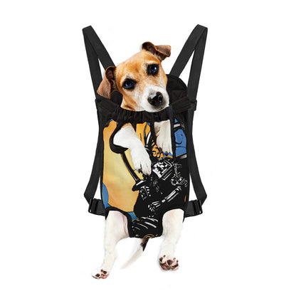Blue Sky And Golden Sun Samurai Print Pet Carrier Backpack