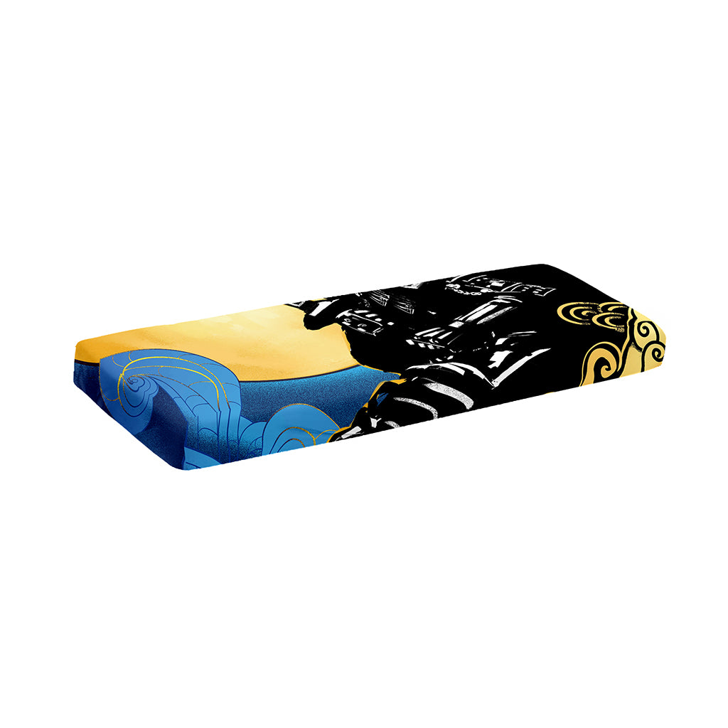 Blue Sky And Golden Sun Samurai Print Piano Keyboard Cover