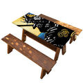 Blue Sky And Golden Sun Samurai Print Picnic Table Cover